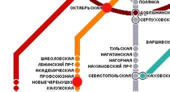Фрагмен схемы Московского метро с сайта: www.metro.ru