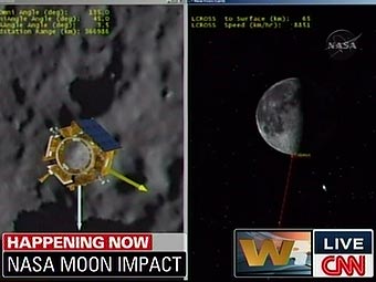   LCROSS    .  NASA TV,  CNN