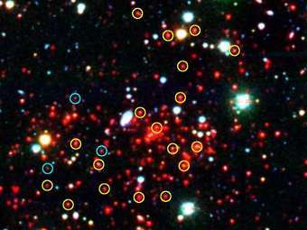   SPT-CL J0546-5345,   ,     -.  NASA/JPL-Caltech/CTIO