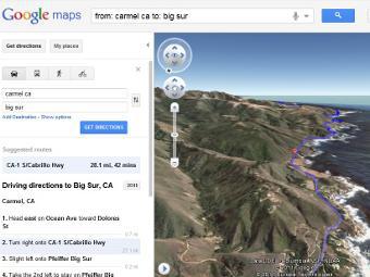 "Helicopter view"  Google Maps.    Google Latlong