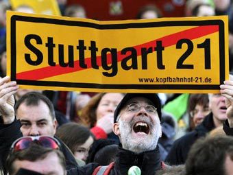 Противники строительства "Штутгарта-21". Фото ©AFP