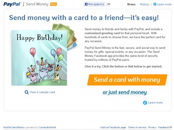   PayPal SendMoney  Facebook