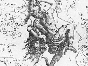 Звезда Алголь в голове Горгоны на гравюре Яна Гевелия