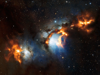 Изображение, опубликованное Европейской южной обсерваторией (перевернуто и кадрировано). Фото ESO/APEX (MPIfR/ESO/OSO)/T. Stanke et al./Igor Chekalin/Digitized Sky Survey 2