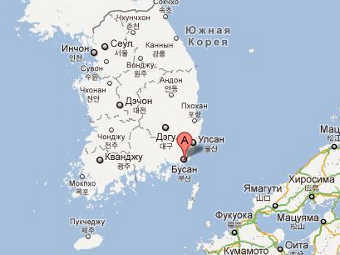 Пусан на карте Южной Кореи. Изображение с сайта maps.google.ru