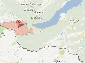 Тункинский район на карте. Изображение с сайта maps.google.ru